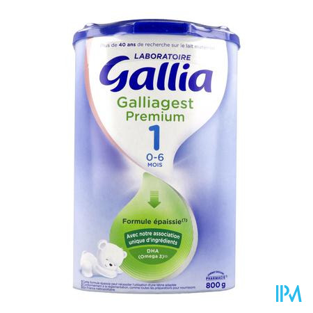 Lait Bébé en poudre Galliagest 1 Premium, 1er âge, 0 à 6 mois